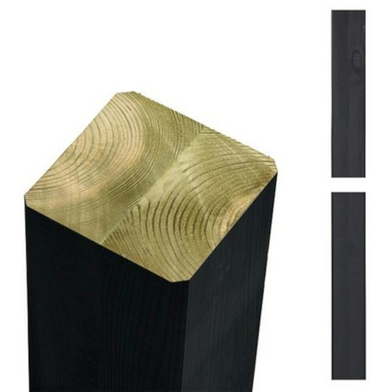 Plus, Stolpe, 90x90 mm, omlimet, sort