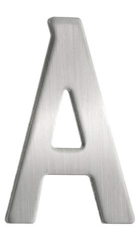 Beslagsboden, Postkassebogstav A, børstet stål, 43 mm