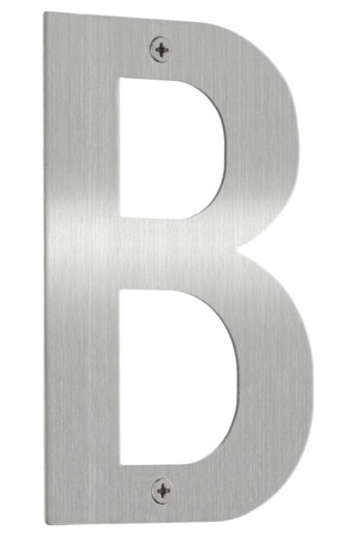 Beslagsboden, Husbogstav B, børstet stål, 120 mm