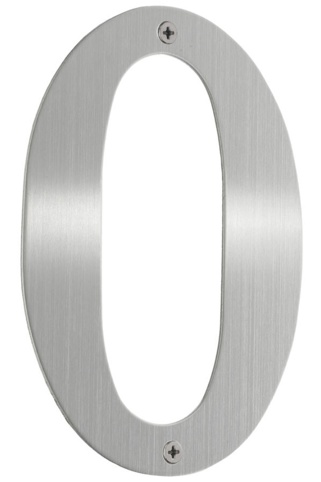 Beslagsboden, Husnummer 0, børstet stål, 150 mm