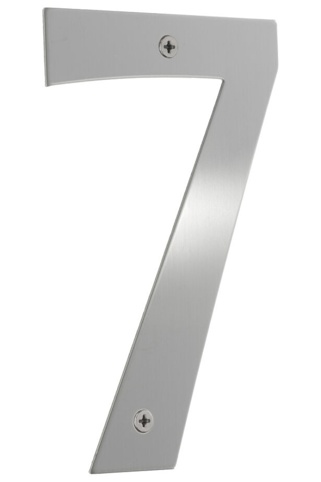 Beslagsboden, Husnummer 7, børstet stål, 150 mm