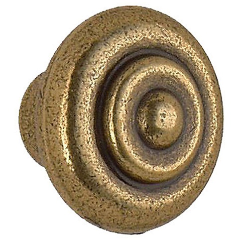 Beslagsboden, Møbelknop, antik messing, Ø32 mm