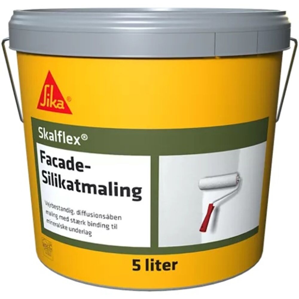 Skalflex, Facade-silikatmaling, hvid, 5 L