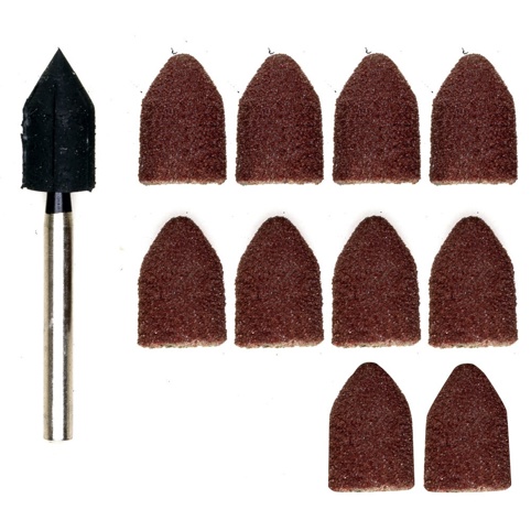 Proxxon, Slibehætter inkl. holder, K80/K150, Ø9 mm, 10 stk.