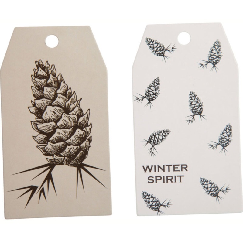 Gavemærker m/grankogler, 6 stk.