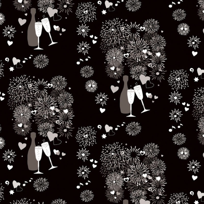 Nytårsservietter, sort, 20 stk.