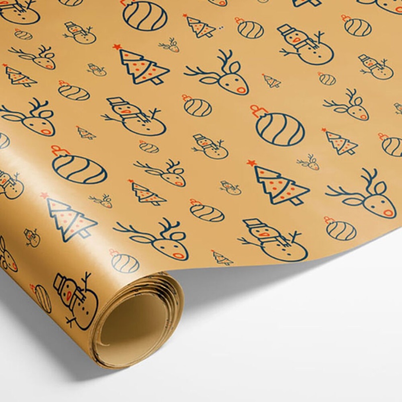 Gavepapir m/julemotiver, 5 m