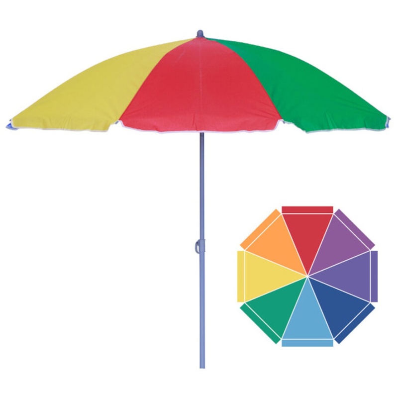Strandparasol, Bibione, regnbue, Ø200 cm