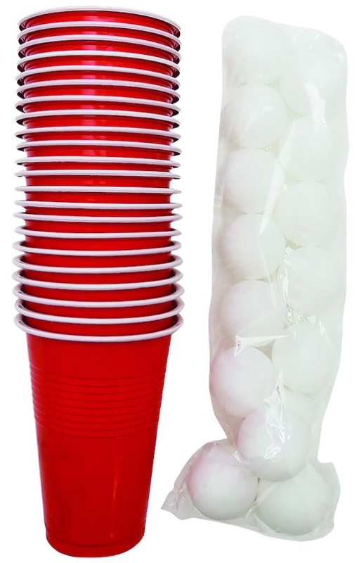 Beer Pong-sæt, m. krus og bolde