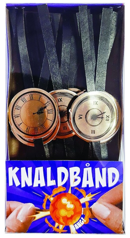 Knaldbånd, ass. farve og motiv, 15 cm, 24 stk.