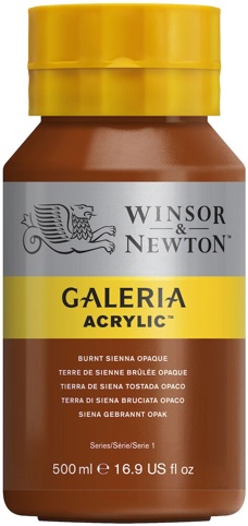 Winsor & Newton, Akrylmaling, Galeria, Burnt Sienna Opaque 77, 500 ml