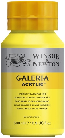 Winsor & Newton, Akrylmaling, Galeria, Cad. Yellow Pale Hue 114, 500 ml