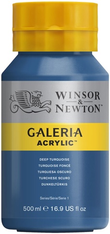 Winsor & Newton, Akrylmaling, Galeria, Deep Turquoise 232, 500 ml