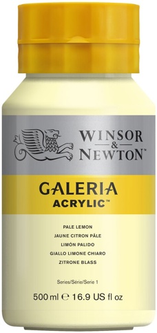 Winsor & Newton, Akrylmaling, Galeria, Pale Lemon 434, 500 ml