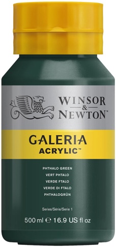 Winsor & Newton, Akrylmaling, Galeria, Phthalo Green 522, 500 ml