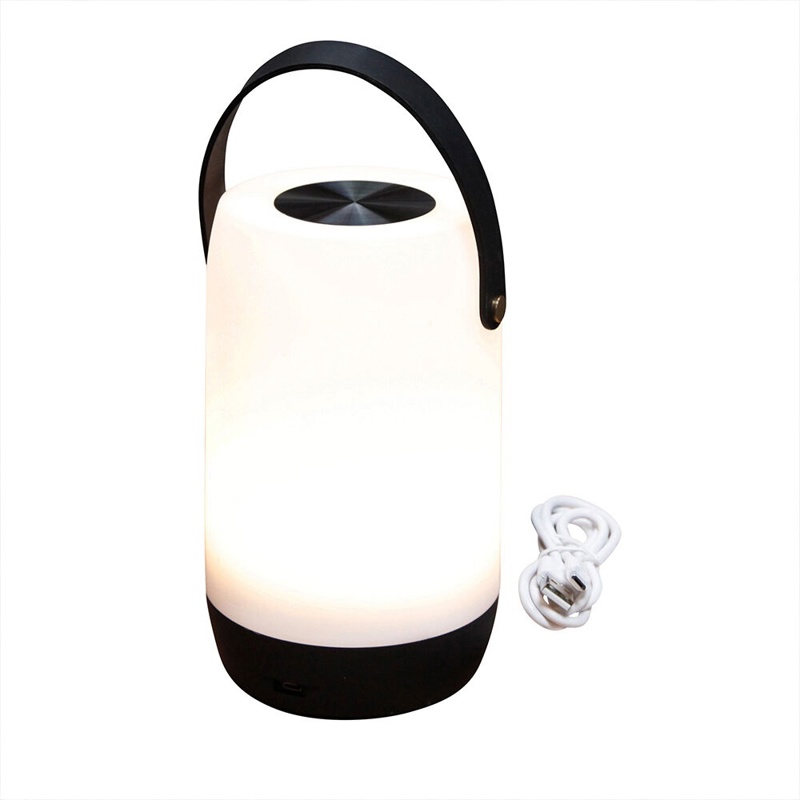 Solcellebordlampe, hvid/sort
