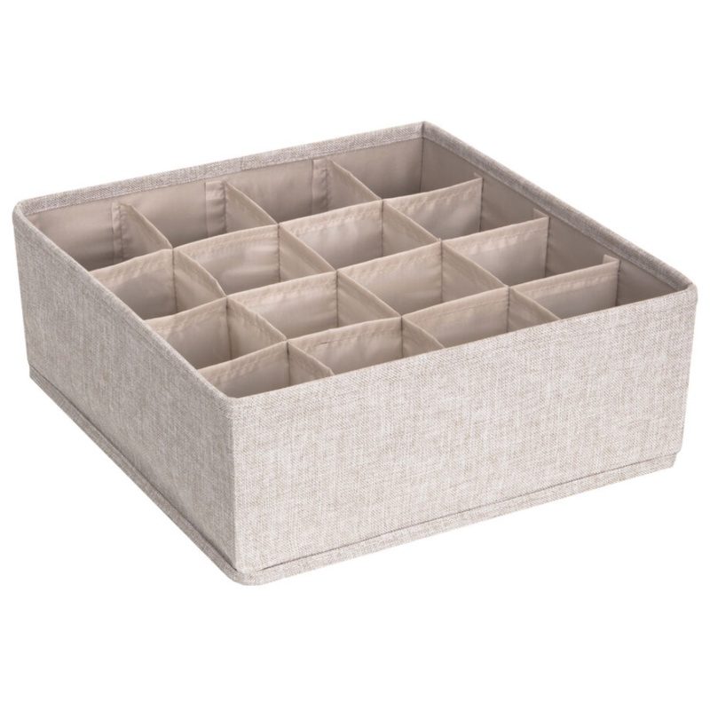 Bigso, Opbevaringskasse, 16 rum, beige