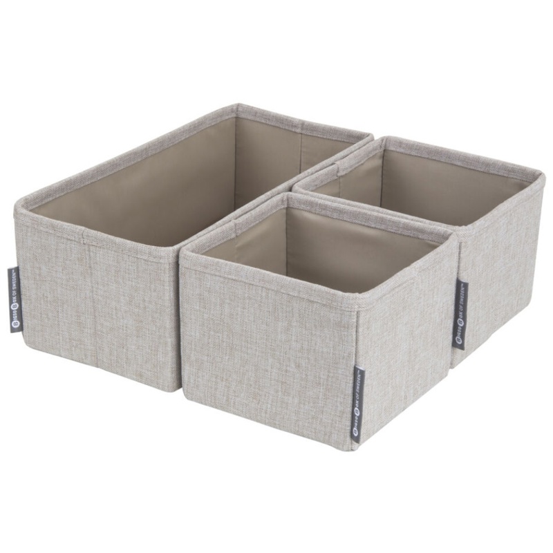 Bigso, Opbevaringskasse, beige, 3-pak