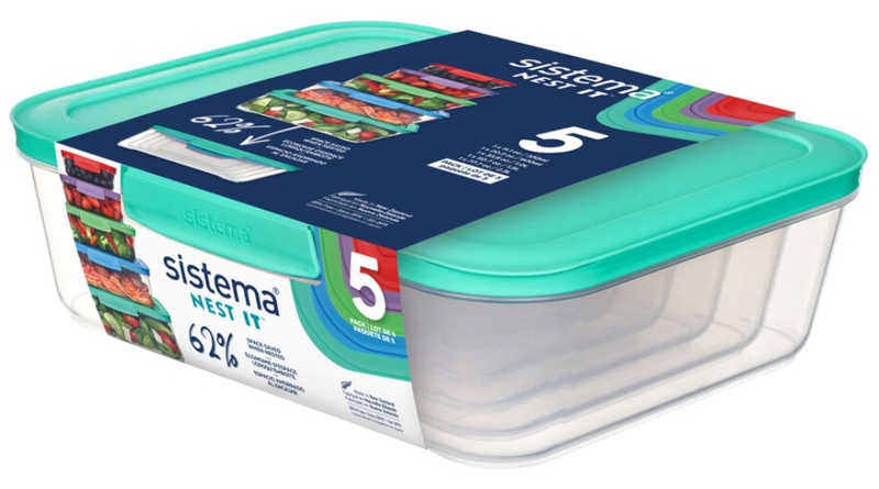 Sistema, Madopbevaringsboks, Nest It, plast, 5-pak