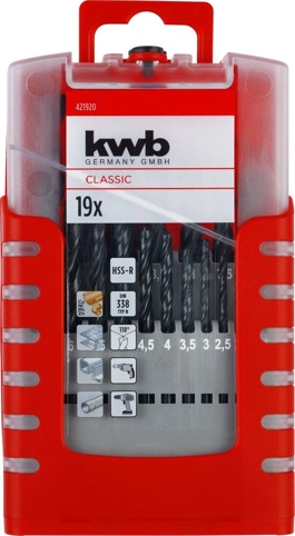 KWB, Metalborsæt, HSS, Ø1-10 mm, 19 stk.