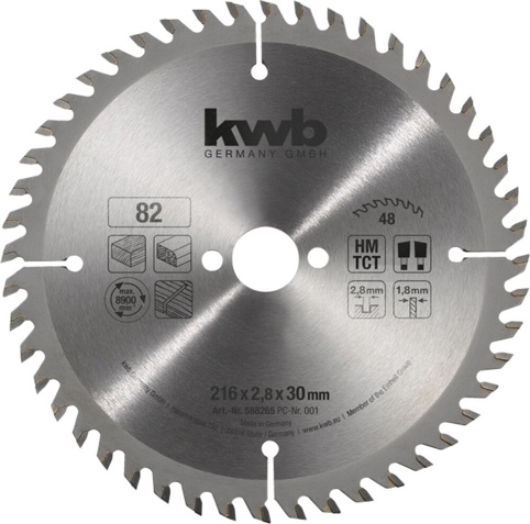 KWB, Rundsavklinge, T48, Ø216 mm, 2,8 mm