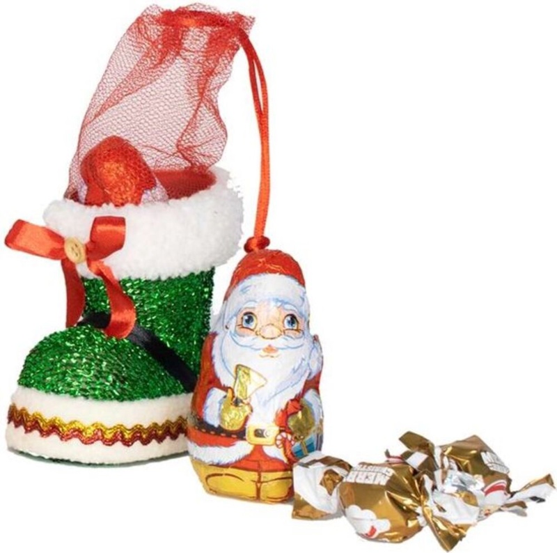 Glimmerstøvle m/chokolade, assorteret