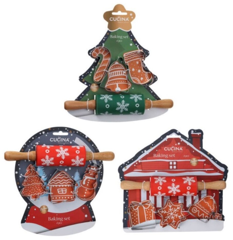Julebagesæt, 4 dele, assorteret