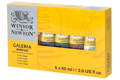 Winsor & Newton, Akrylmalingsæt, Galeria, 6x60 ml