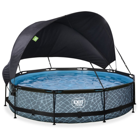 Exit Toys Stone, Pool m/solskærm, Ø360 cm, 6.125 L