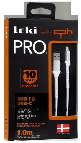 Bycph Pro, USB-opladerkabel m. USB-C-stik, 1 m