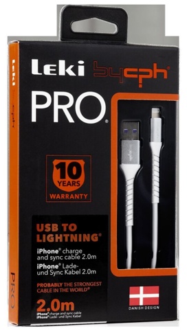 Bycph Pro, USB-opladekabel m. lightning-stik