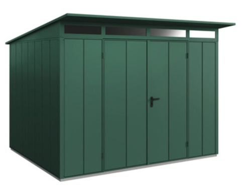 Hörmann Ecostar, Redskabsskur m/2 fløjet dør, Elegant, mosgrøn