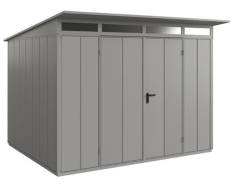 Hörmann Ecostar, Redskabsskur m/2 fløjet dør, Elegant, grå aluminium