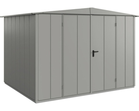 Hörmann Ecostar, Redskabsskur m/2 fløjet dør, Elegant, grå aluminium