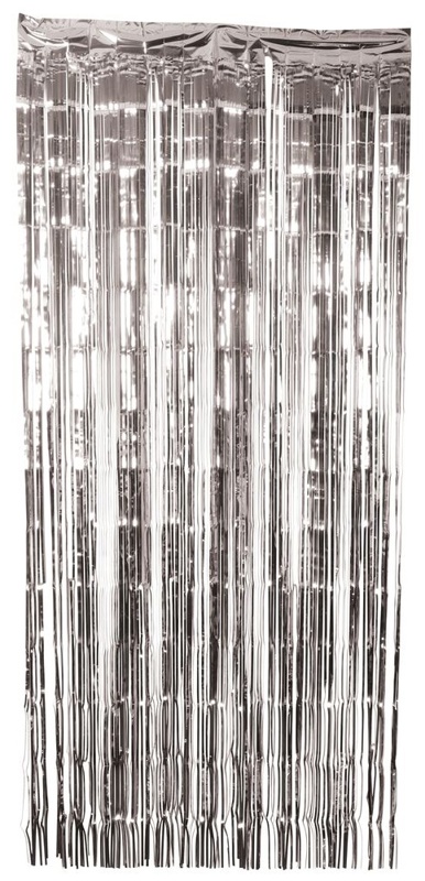 Lamettagardin, sølv, 90x250 cm