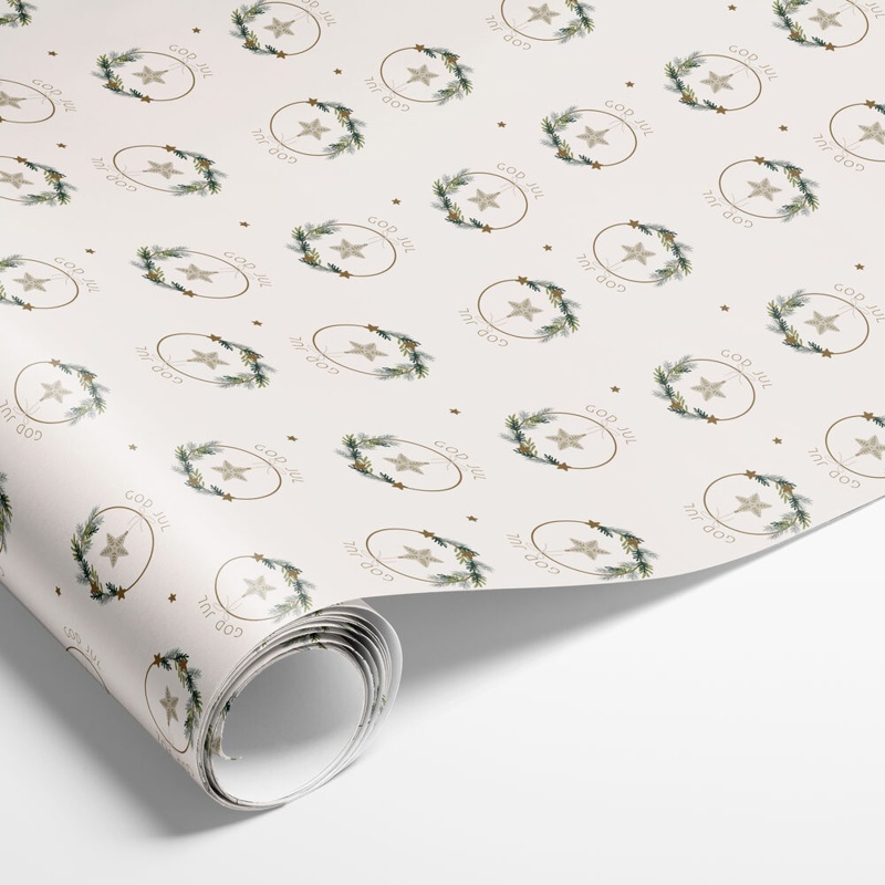 Gavepapir m/”God Jul”, 5 m