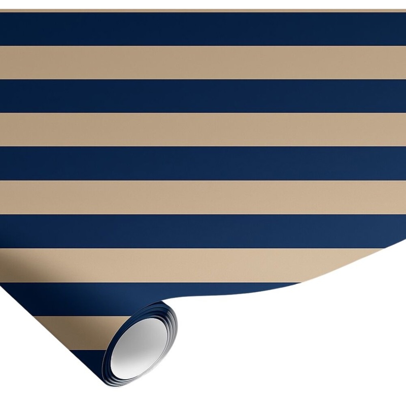 Gavepapir, blå/brun, 5 m