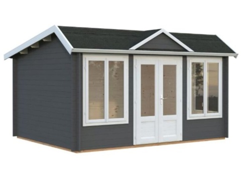 Anneks, Claudia Pent, 11,5 m², mørkegrå/hvid