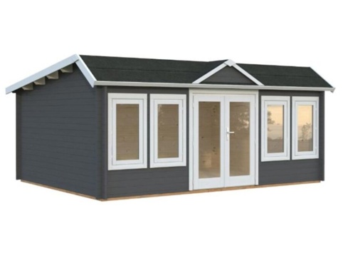 Anneks, Claudia Pent, 19,4 m², mørkegrå/hvid
