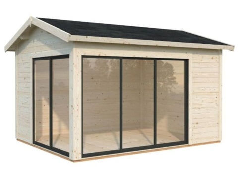 Anneks m/skydedør, Amanda Plus, 11,2 m², natur