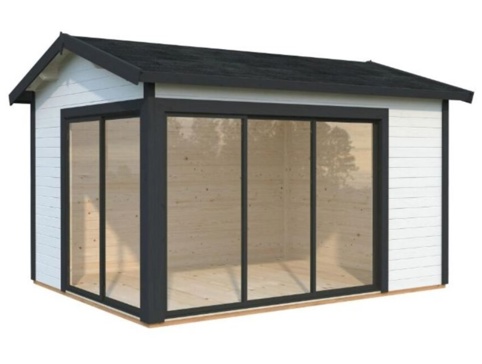 Anneks m/skydedør, Amanda Plus, 11,2 m², hvid