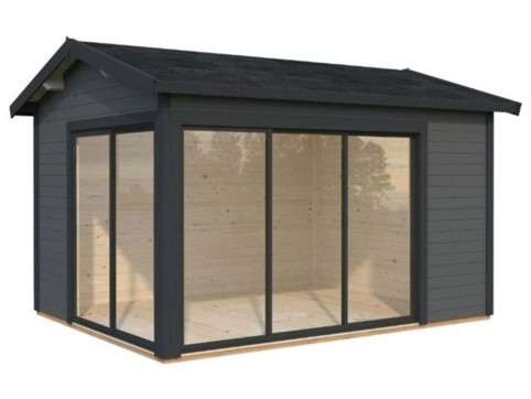 Anneks m/skydedør, Amanda Plus, 11,2 m², mørke-/antracitgrå
