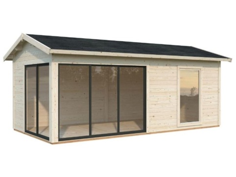 Anneks m/skydedør, Amanda Plus, 17,1 m², hvid