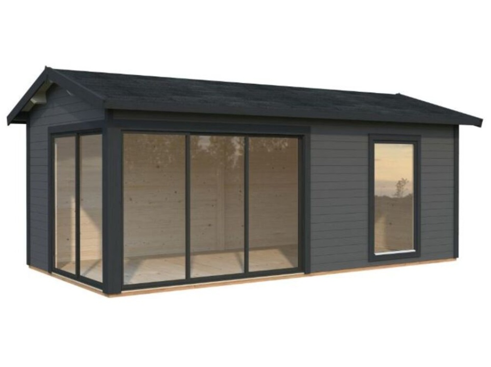 Anneks m/skydedør, Amanda Plus, 17,1 m², mørke-/antracitgrå - Silvan