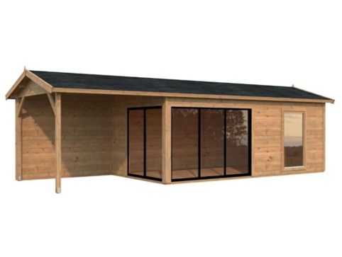 Havehus m/overdækning, Amanda, 24,9 m², brun