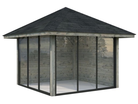 Anneks m/skydedør, Bianca 501, 8,3 m², grå