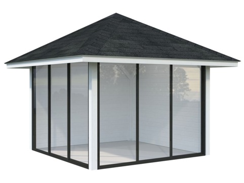 Anneks m/skydedør, Bianca 501, 8,3 m², hvid