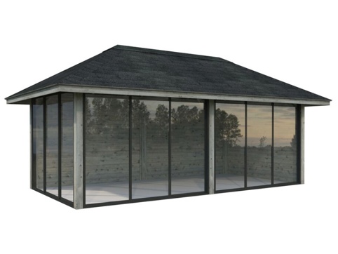 Anneks m/skydedør, Bianca 202, 16,6 m², grå
