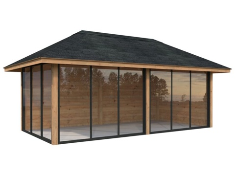 Anneks m/skydedør, Bianca 502, 16,6 m², brun