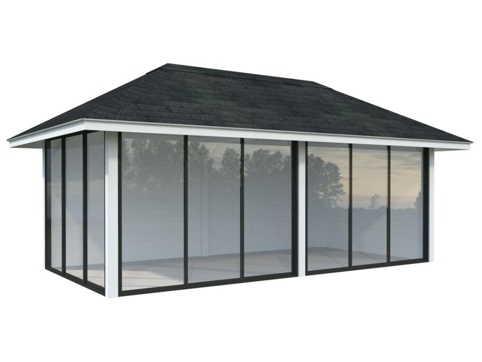 Anneks m/skydedør, Bianca 502, 16,6 m², hvid
